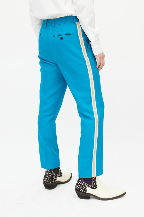 Calvin Klein 205W39NYC Blue & Beige Stripe Slim Trouser