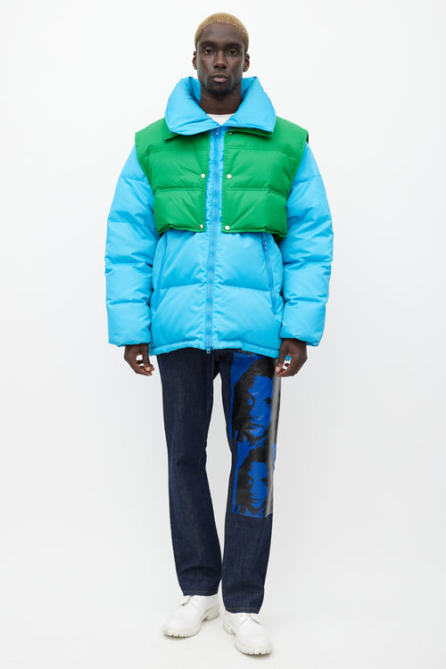 Calvin Klein 205W39NYC Blue & Green Down Oversized Jacket
