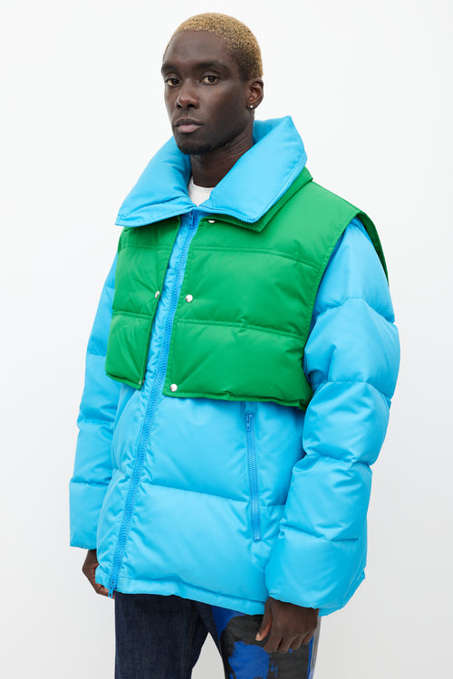Calvin Klein 205W39NYC Blue & Green Down Oversized Jacket