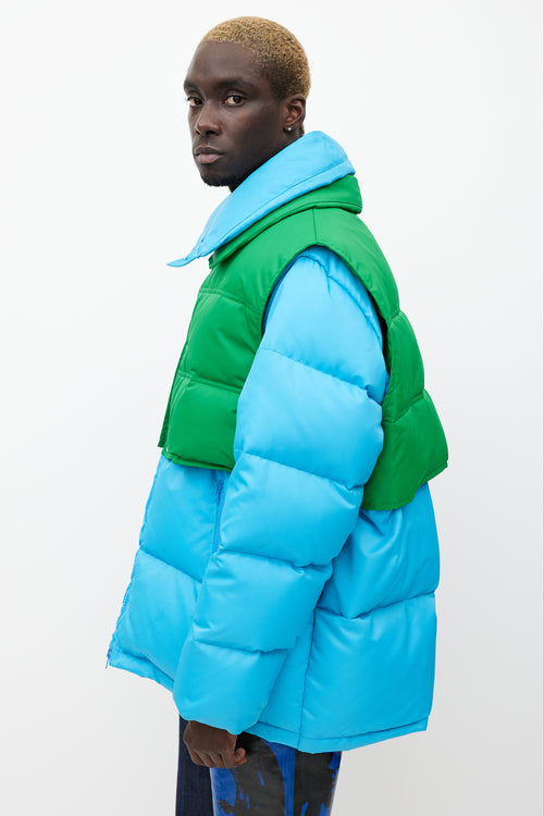 Calvin Klein 205W39NYC Blue & Green Down Oversized Jacket