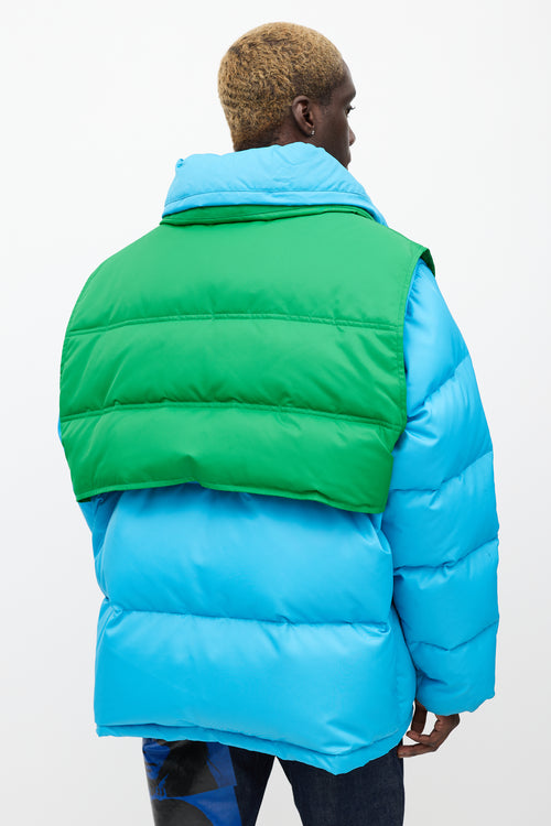 Calvin Klein 205W39NYC Blue & Green Down Oversized Jacket