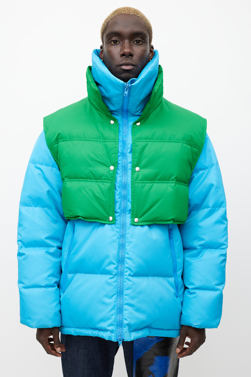 Calvin Klein 205W39NYC Blue & Green Down Oversized Jacket