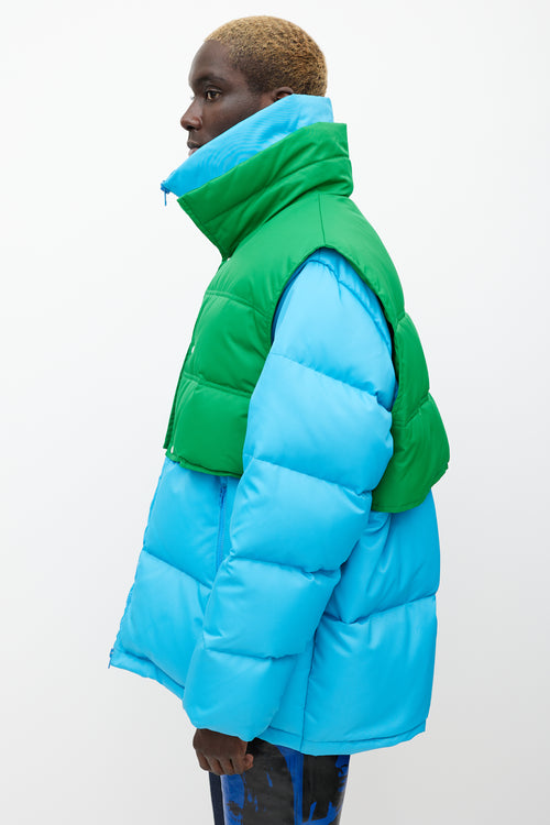 Calvin Klein 205W39NYC Blue & Green Down Oversized Jacket