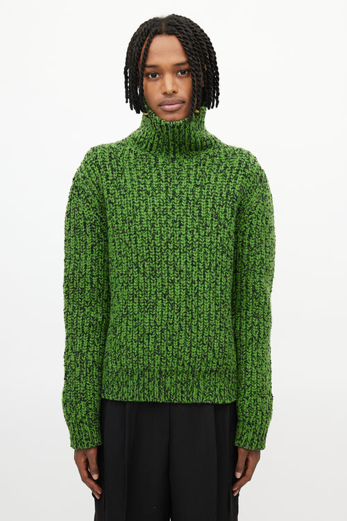 Calvin Klein 205W39NYC Green & Black Knit Sweater