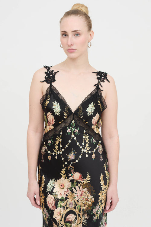 Silk Floral Dress