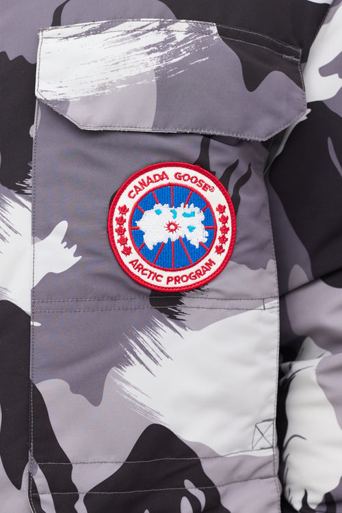 Canada Goose Grey Down & Fur Trim Camo Expedition Jacket