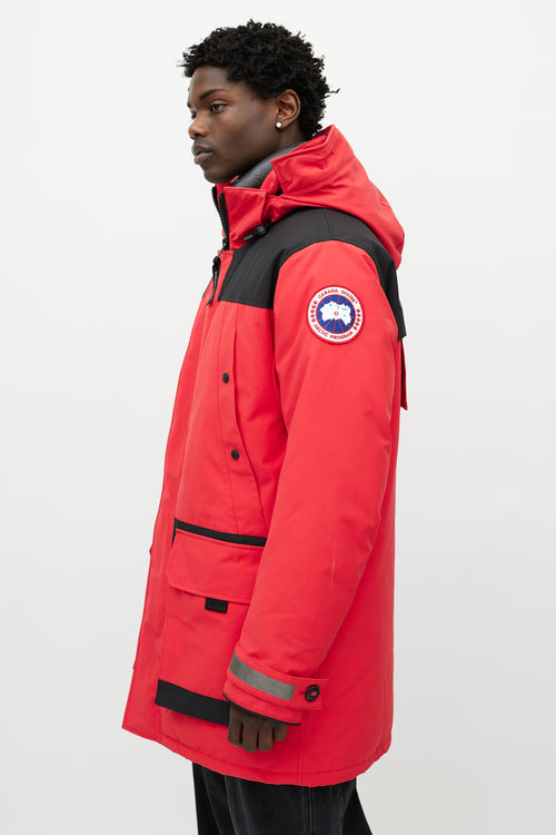 Canada Goose Red & Black Erickson Down Reflective Parka