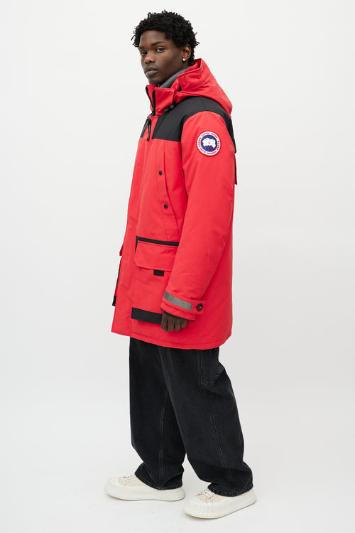 Canada Goose Red & Black Erickson Down Reflective Parka