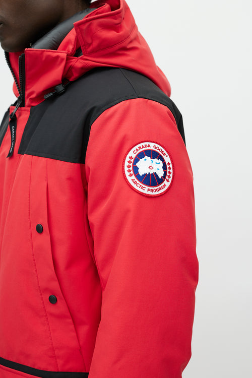 Canada Goose Red & Black Erickson Down Reflective Parka