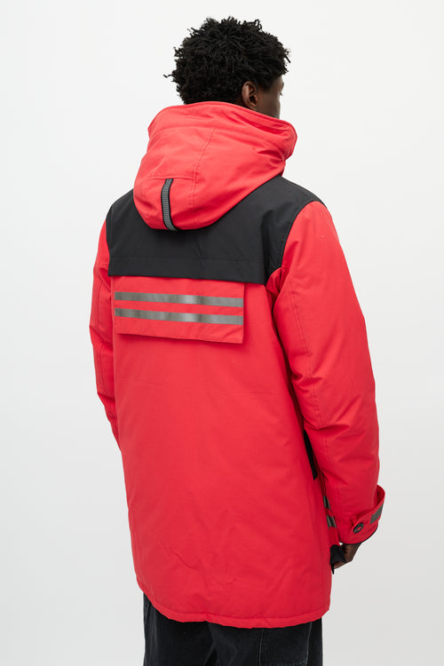 Canada Goose Red & Black Erickson Down Reflective Parka