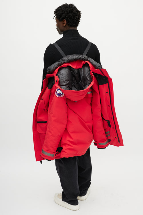 Canada Goose Red & Black Erickson Down Reflective Parka