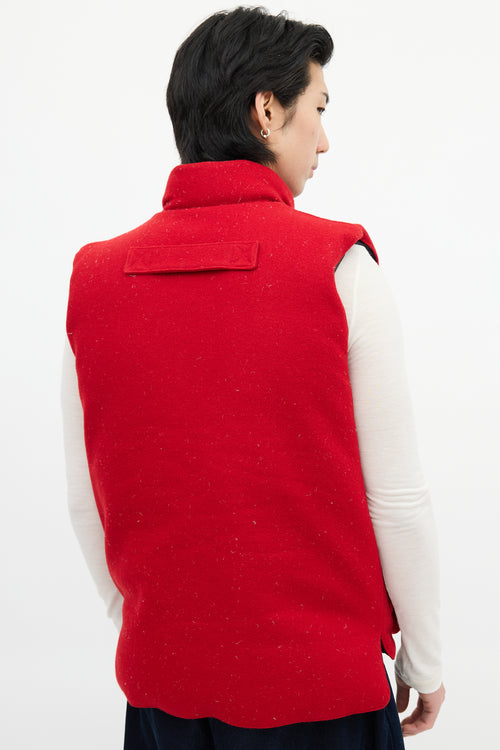 Canada Goose Red Down & Wool Cargo Pocket Vest