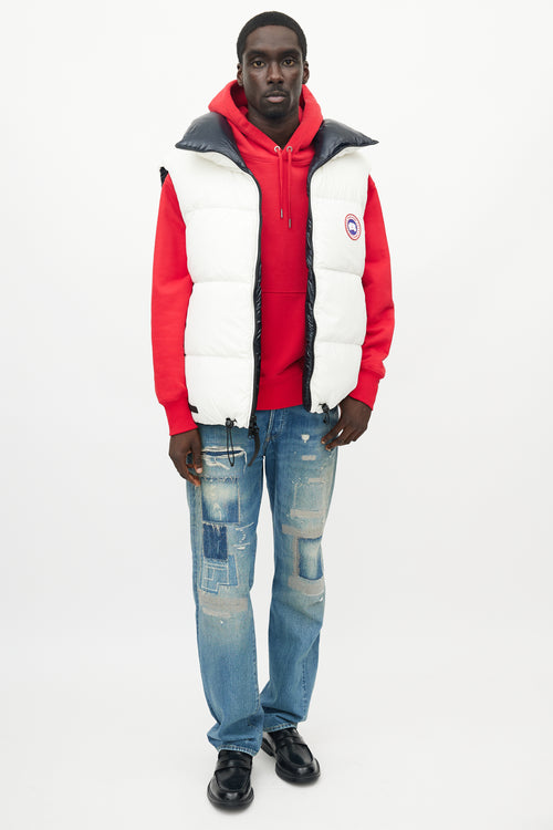 Canada Goose X Angel Chen White & Navy Bayan Reversible Down Vest
