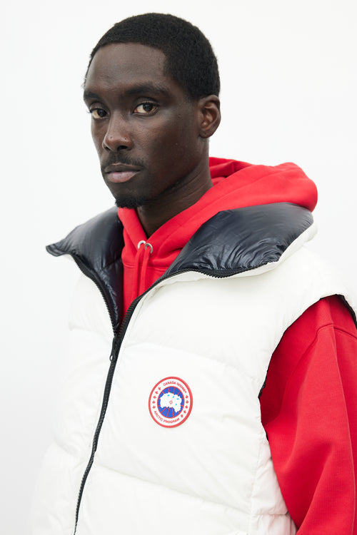 Canada Goose X Angel Chen White & Navy Bayan Reversible Down Vest