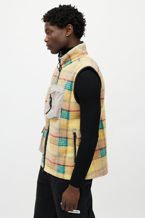 Canada Goose X Union Yellow & Multicolour Plaid Fleece Vest