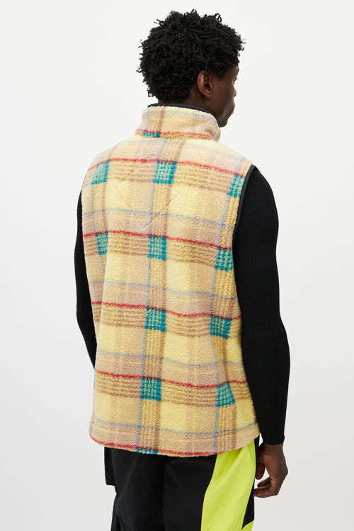 Canada Goose X Union Yellow & Multicolour Plaid Fleece Vest