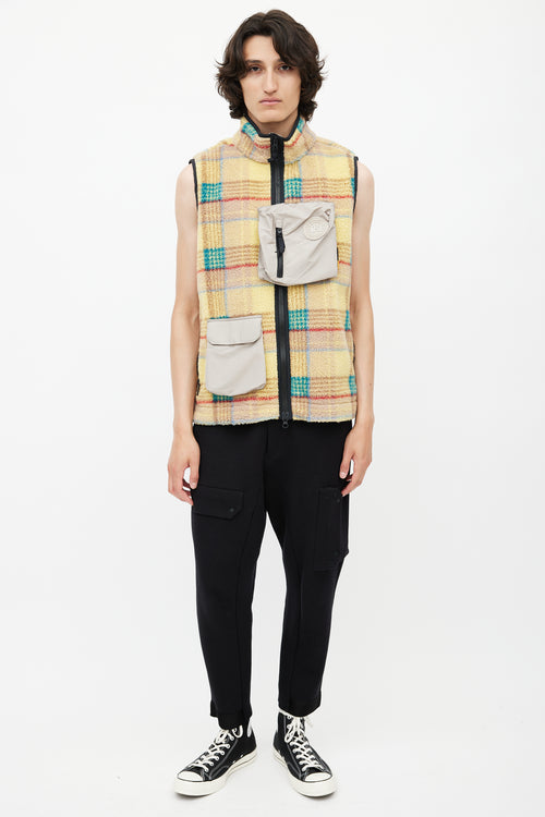 Canada Goose x Union Yellow & Multicolour Plaid Fleece Vest