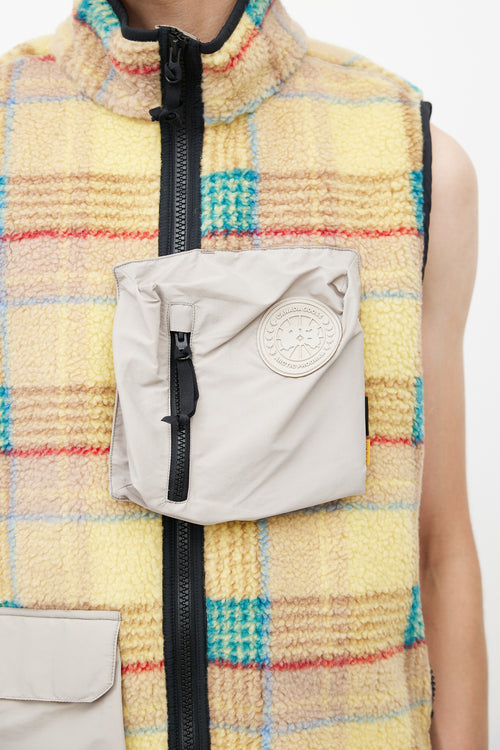Canada Goose x Union Yellow & Multicolour Plaid Fleece Vest