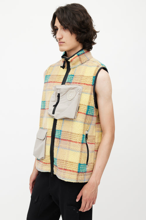 Canada Goose x Union Yellow & Multicolour Plaid Fleece Vest