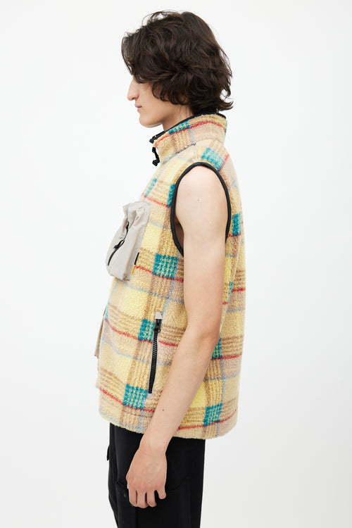 Canada Goose x Union Yellow & Multicolour Plaid Fleece Vest