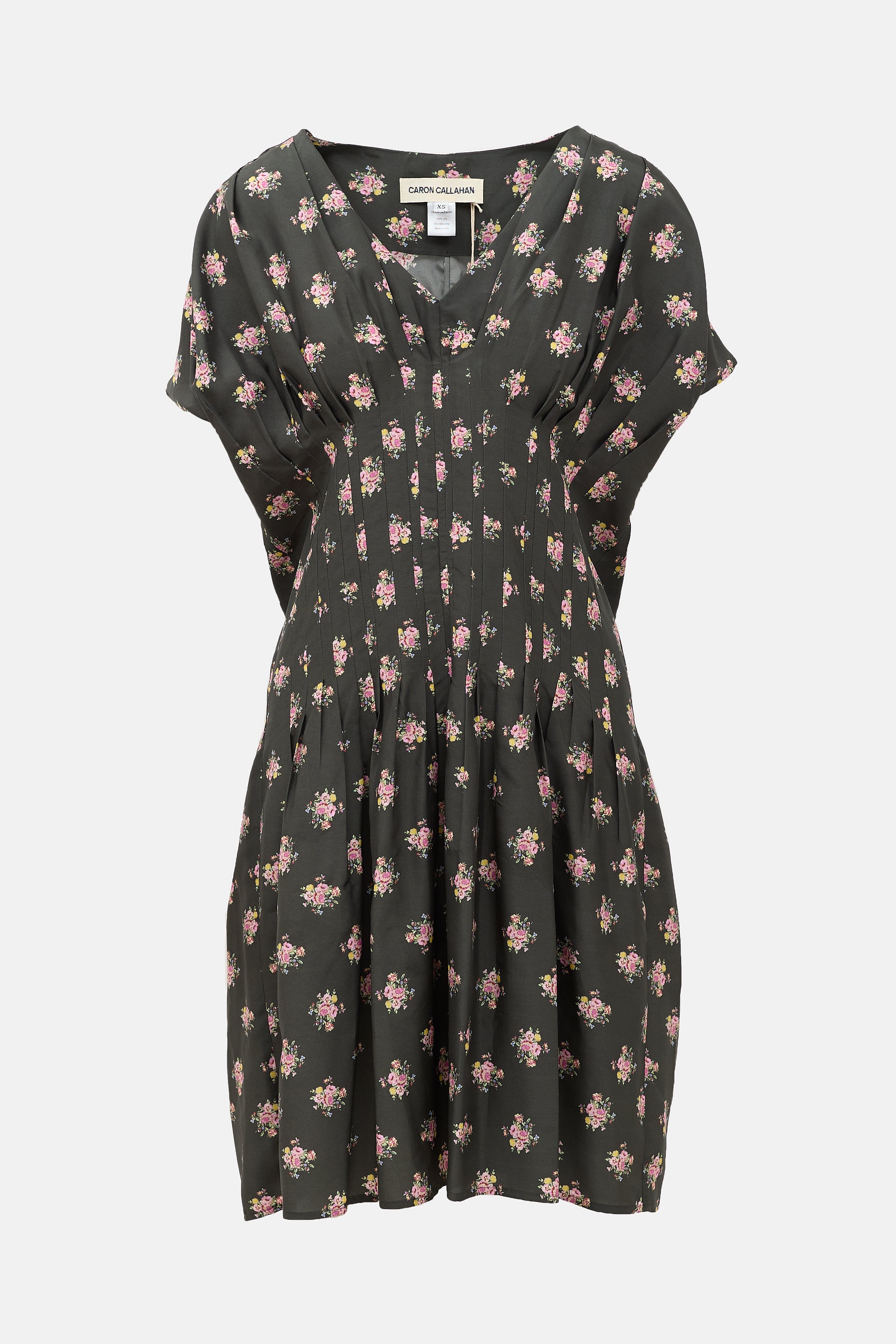 Caron Callahan Silk Floral Dress