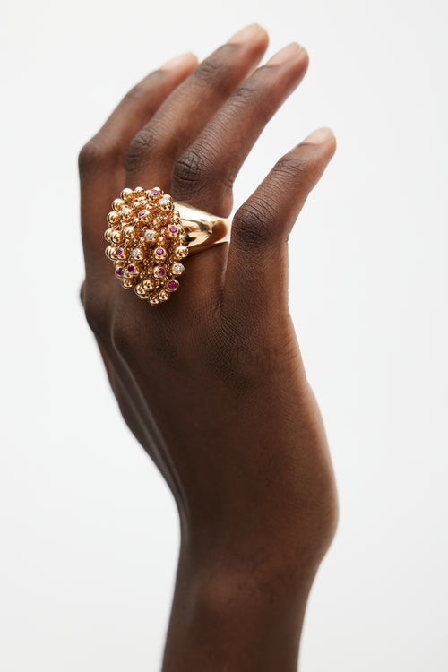 Cartier 18K Rose Gold & Diamond Nouvelle Vague Ring