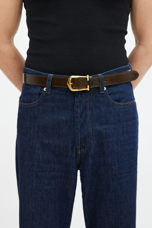 Cartier Brown & Black Reversible Horseshoe Belt