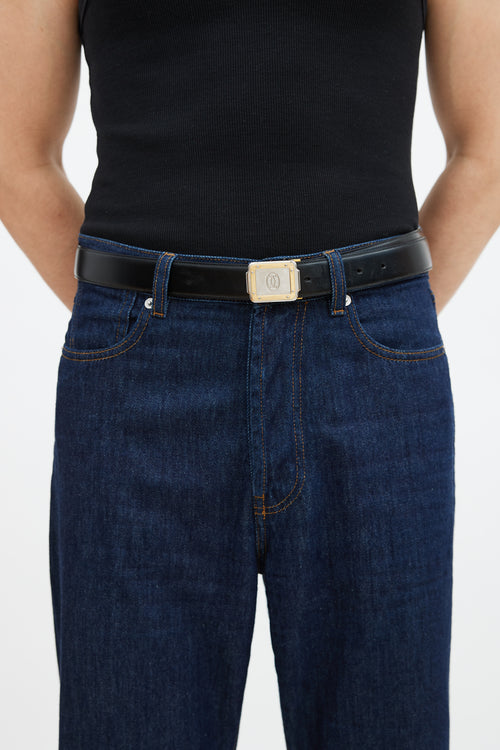 Cartier Burgundy & Black Must de Cartier Belt