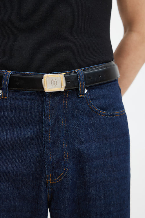 Cartier Burgundy & Black Must de Cartier Belt