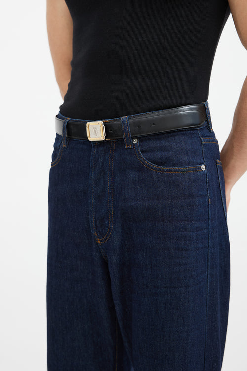 Cartier Burgundy & Black Must de Cartier Belt