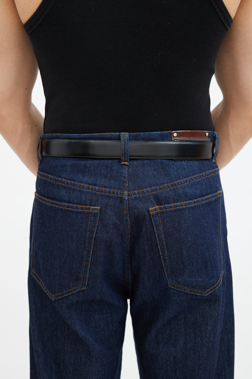 Cartier Burgundy & Black Must de Cartier Belt