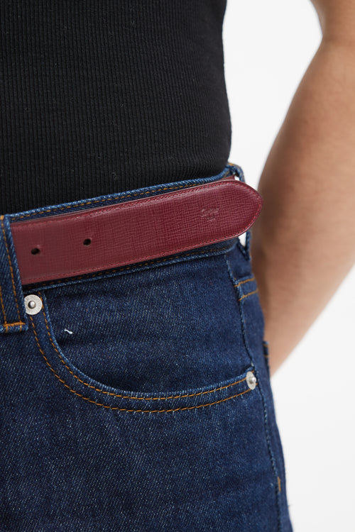 Cartier Burgundy & Black Must de Cartier Belt