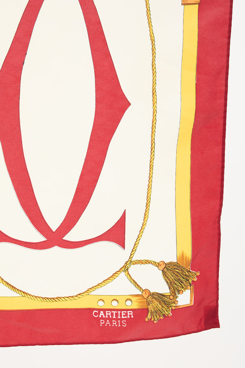 Cartier Silk Logo Square Scarf