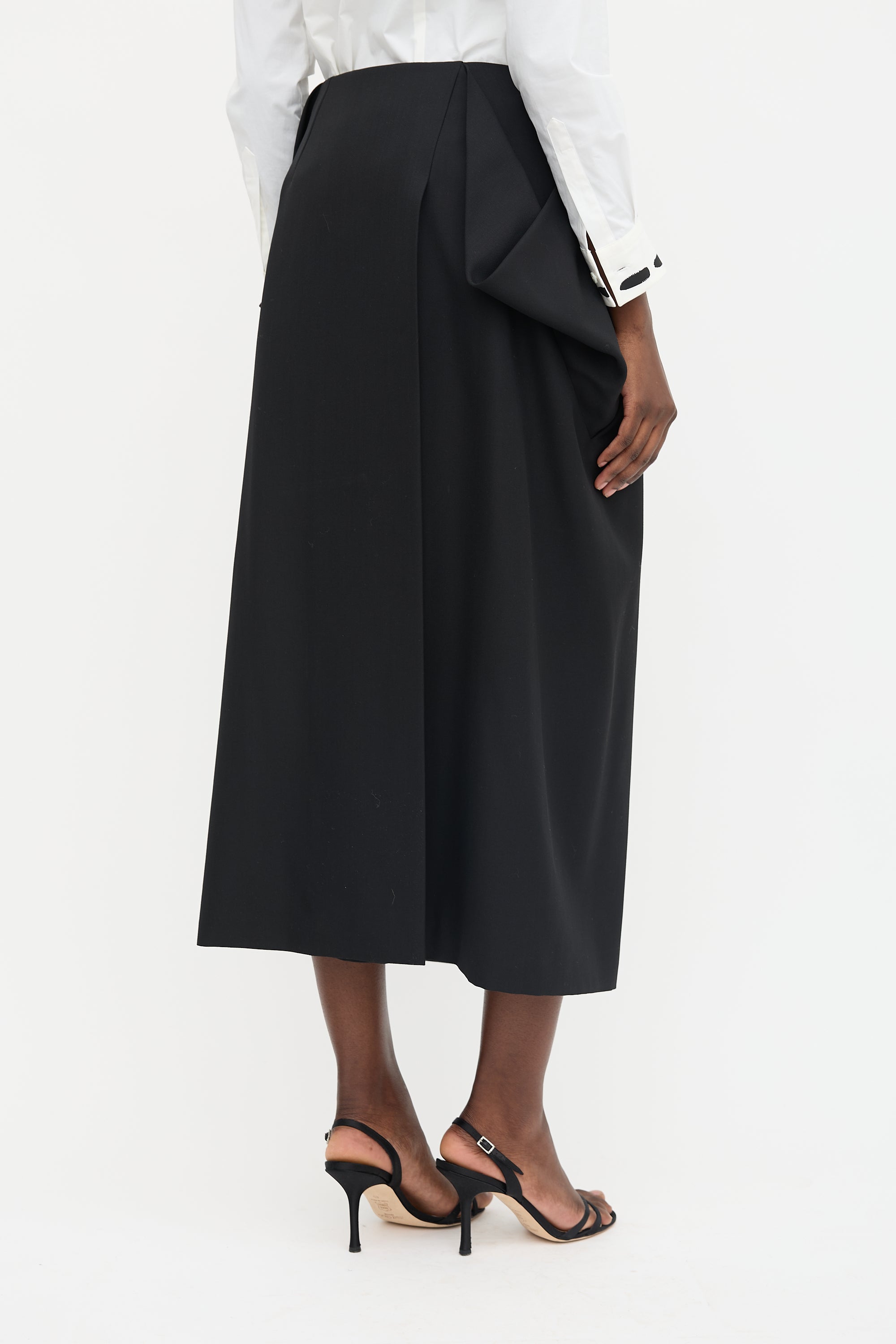 Carven Wrap Front Midi Skirt