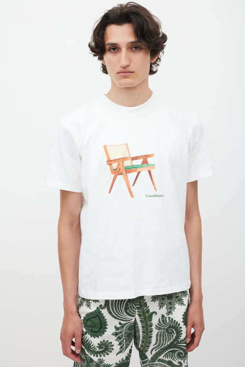 Casablanca White & Multicolour Chair Logo T-Shirt
