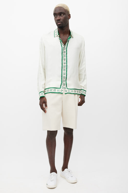 Casablanca White & Multicolour Tangerine Silk Shirt
