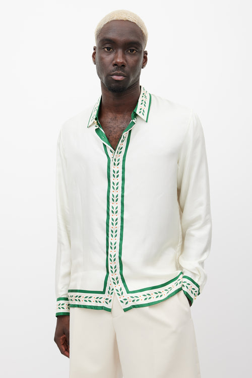 Casablanca White & Multicolour Tangerine Silk Shirt