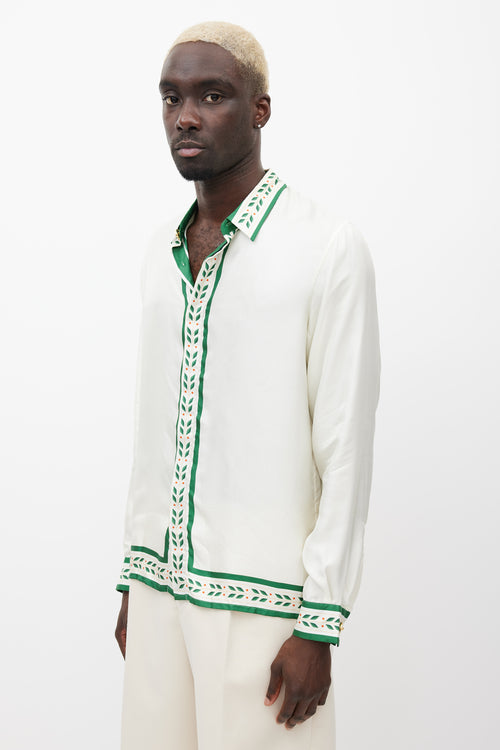 Casablanca White & Multicolour Tangerine Silk Shirt