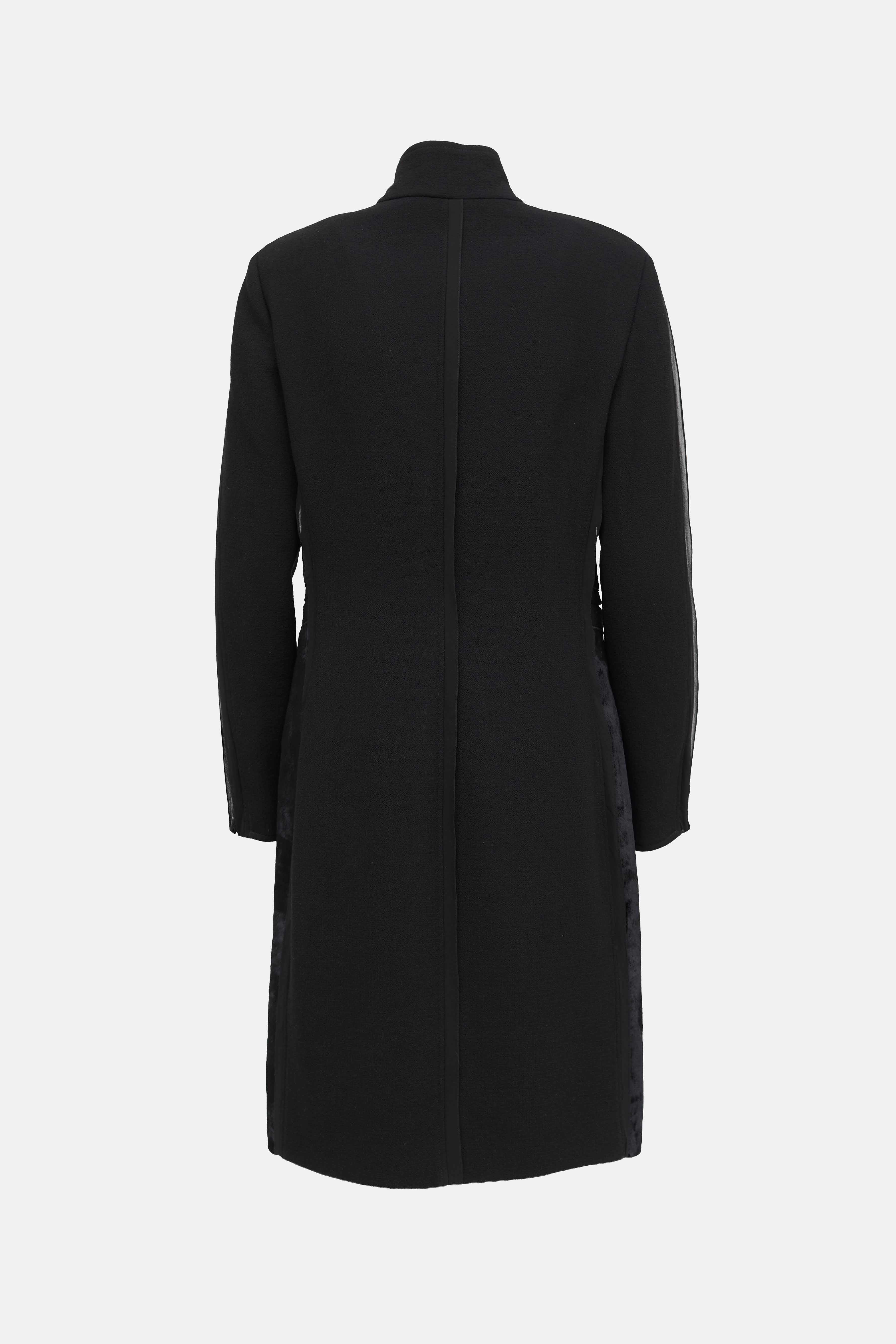 Roberto Cavalli Wool Ruffled Trim Coat