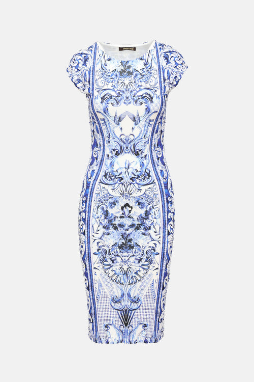 Roberto Cavalli Patterned Short Sleeve Dress