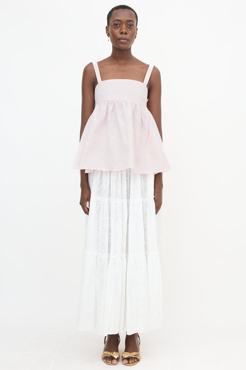 Cecilie Bahnsen Cloque Tie Top