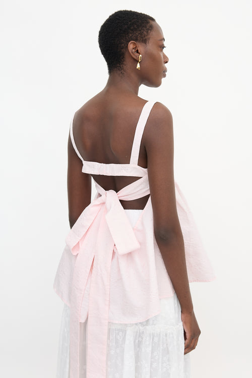Cecilie Bahnsen Cloque Tie Top