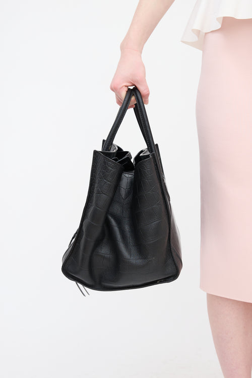 Celine 2011 Embossed Leather Medium Phantom Luggage Bag