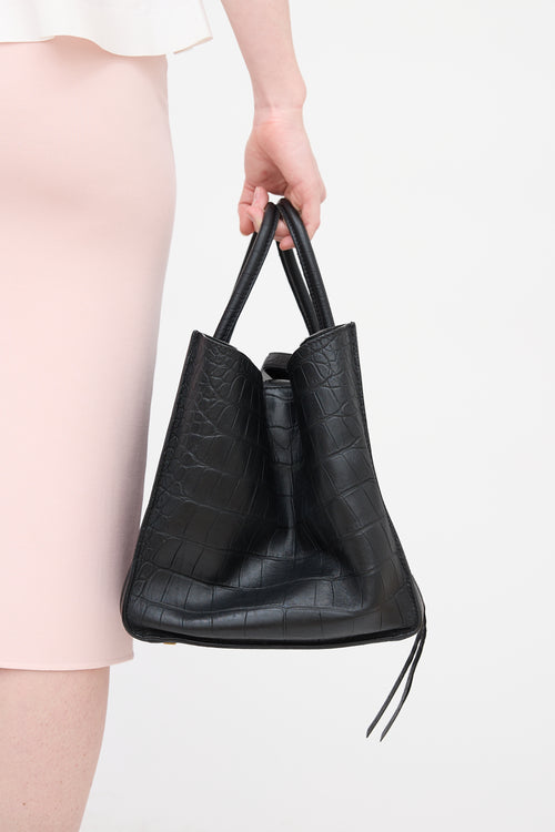 Celine 2011 Embossed Leather Medium Phantom Luggage Bag