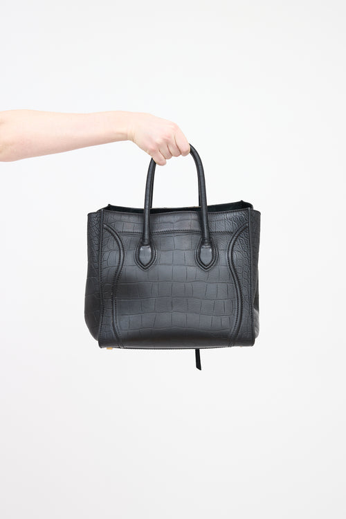 Celine 2011 Embossed Leather Medium Phantom Luggage Bag