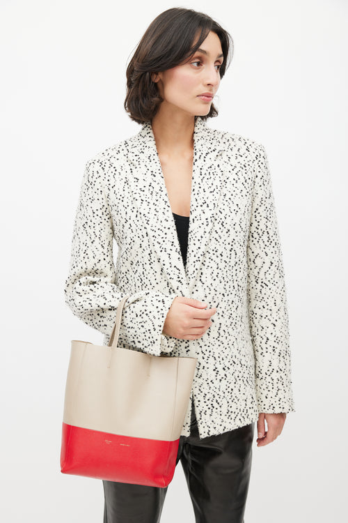 Celine 2015 Beige & Red Cabas Crossbody Bag
