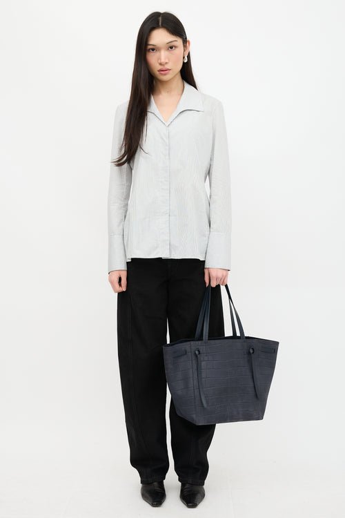 Celine 2015 Embossed Suede Cabas Phantom Bag