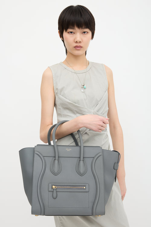 Celine 2017 Leather Mini Luggage Tote Bag