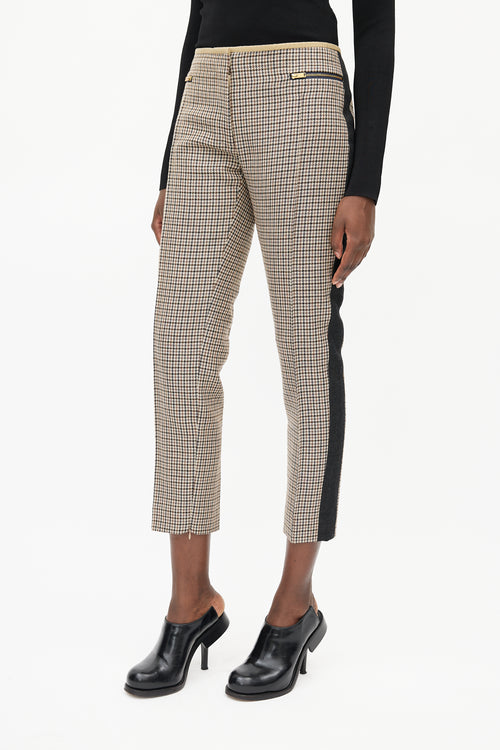 Celine Beige & Black Houndstooth Stripe Trouser