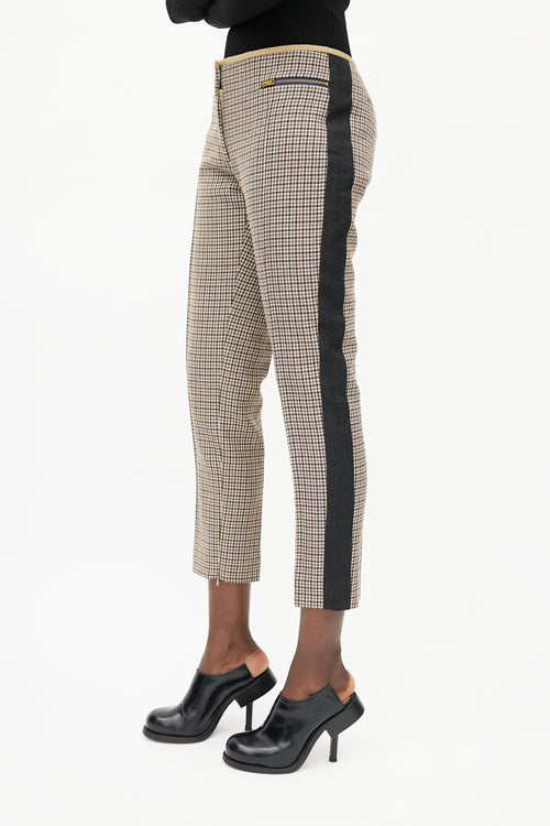 Celine Beige & Black Houndstooth Stripe Trouser